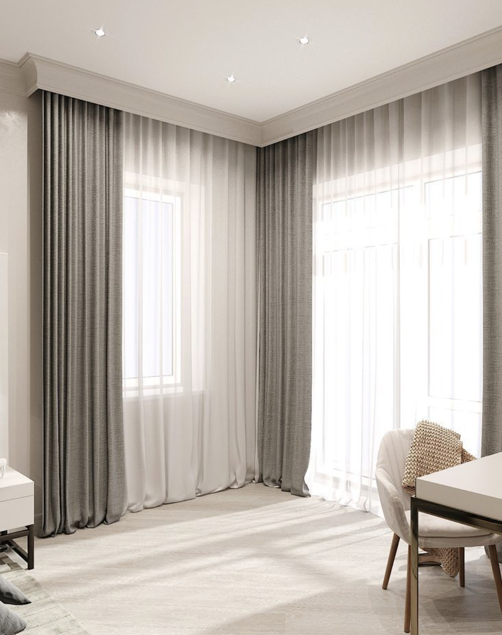 sheers paired with blockout curtains