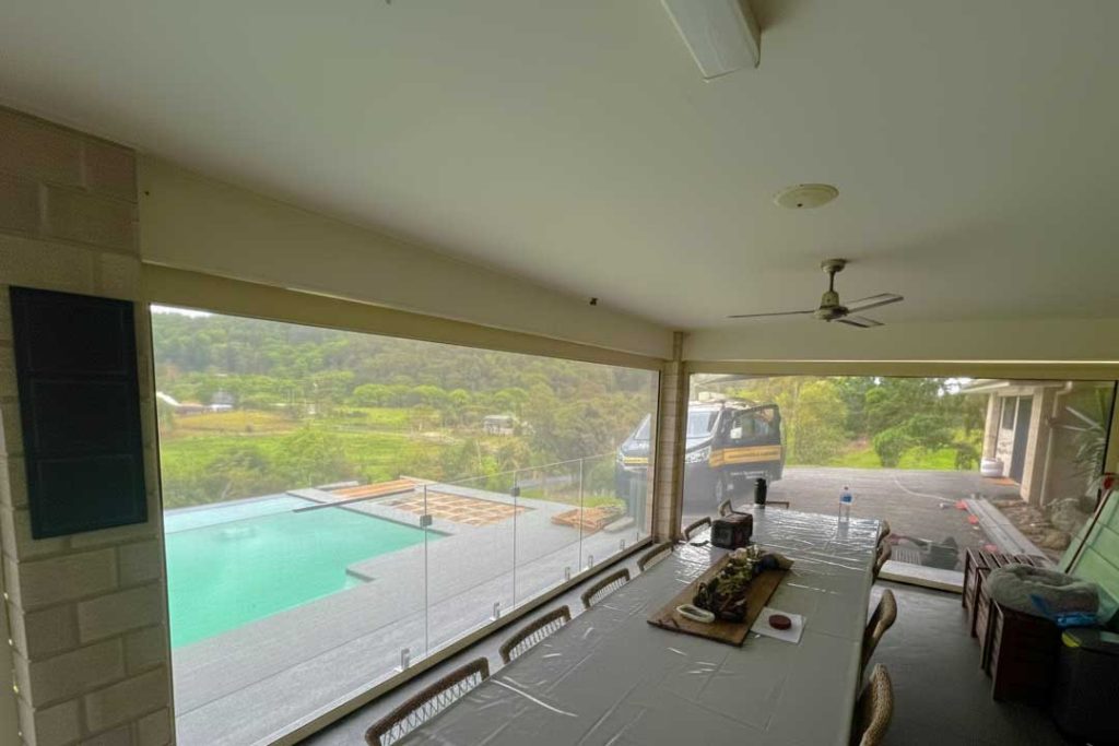 outdoor blinds inside