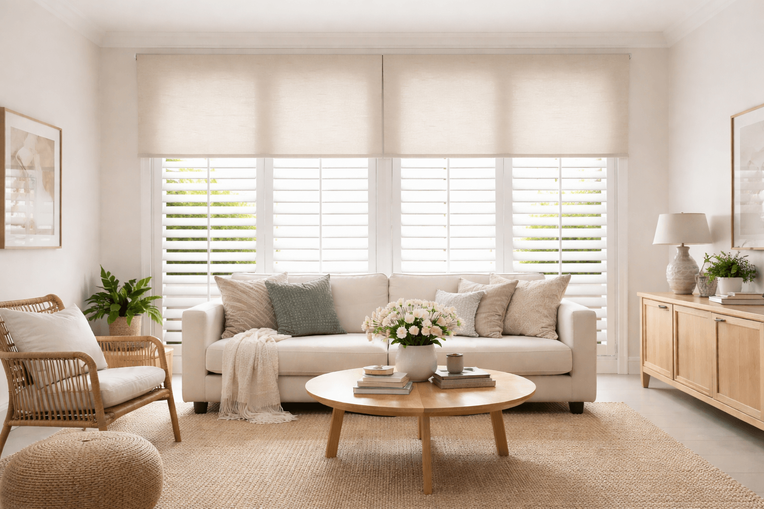 plantation-shutters-paired-with-roller-blinds