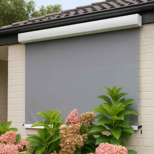 straight drop window awning