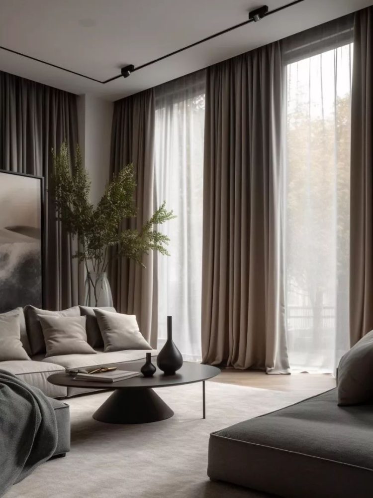 double curtains in lounge