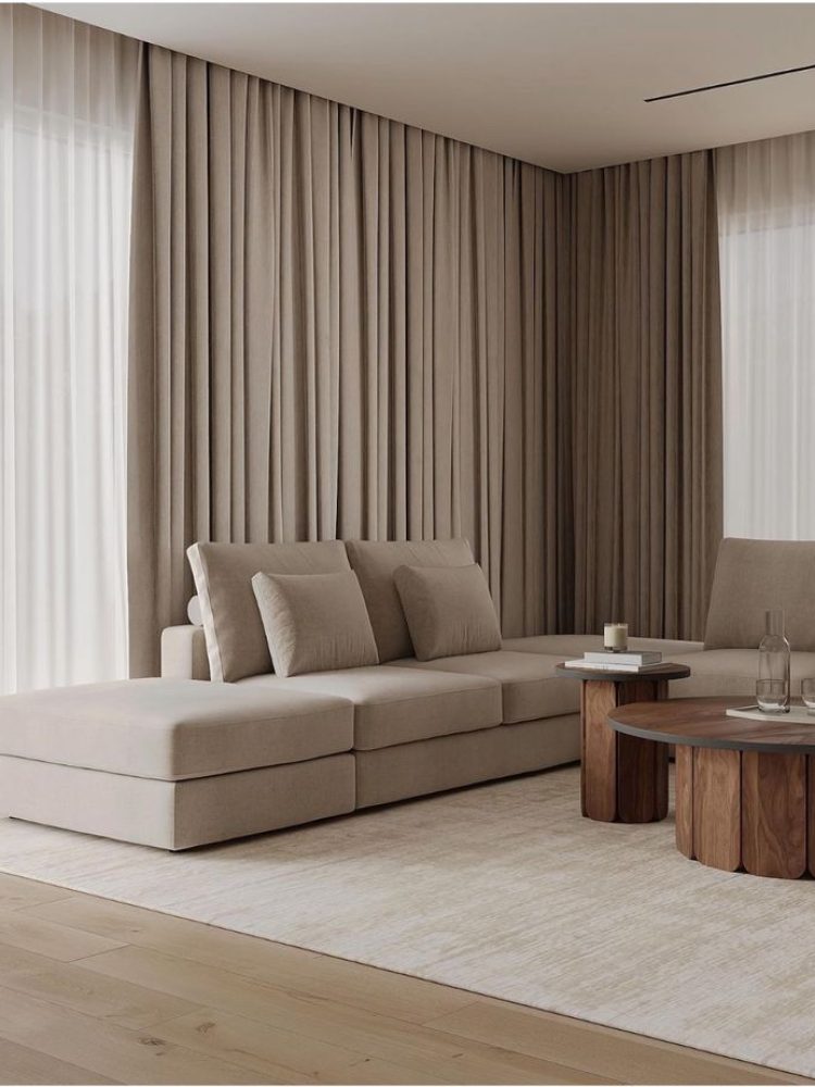 sheer curtains paired with blockout in living room